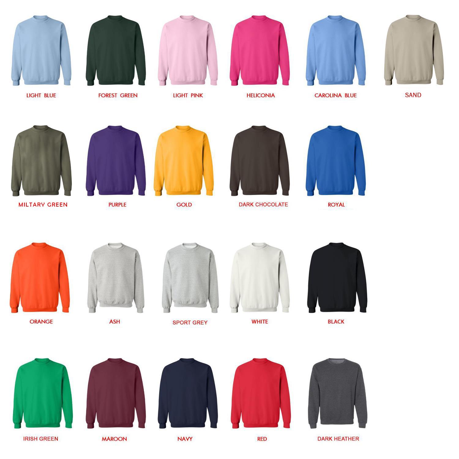 sweatshirt color chart - Bersek Uk Store