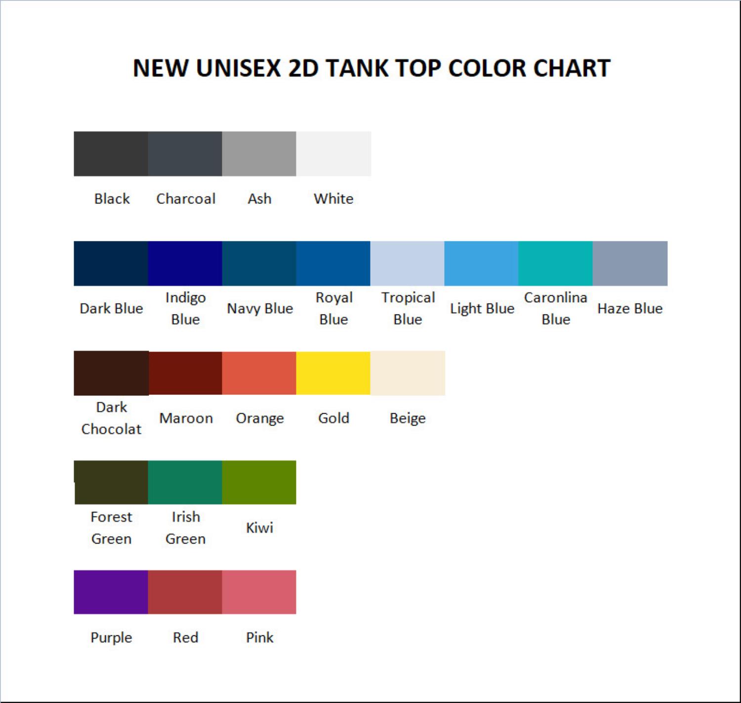 tank top color chart - Bersek Uk Store