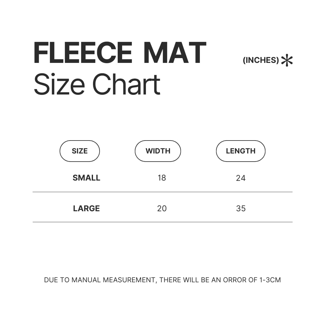 Fleece Mat Size Chart - Bersek Uk Store