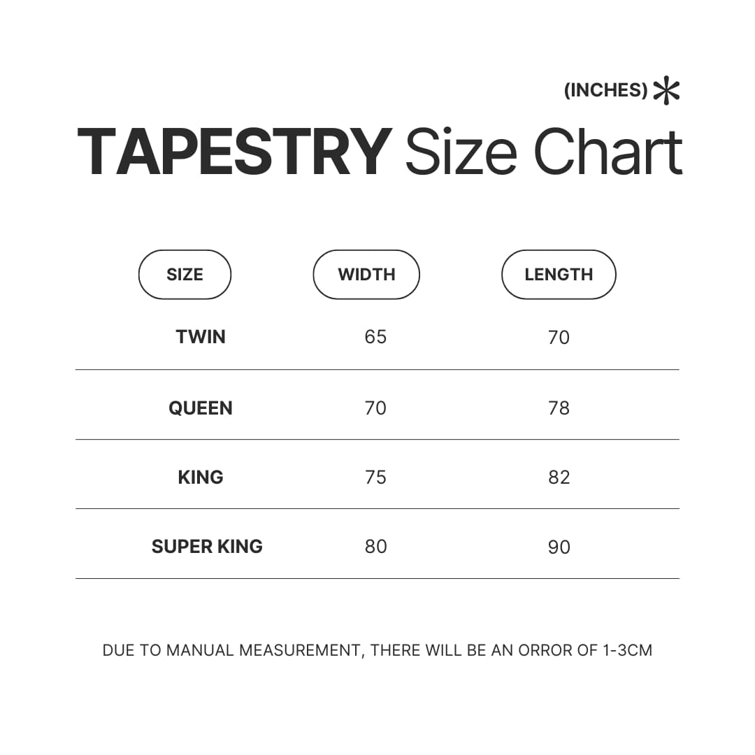 Tapestry Size Chart - Bersek Uk Store